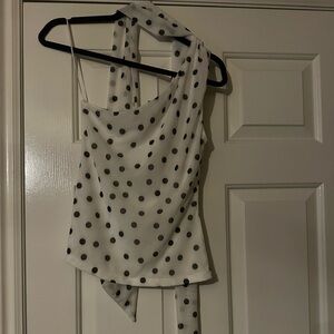 H&M Divided White Top with Black Dots